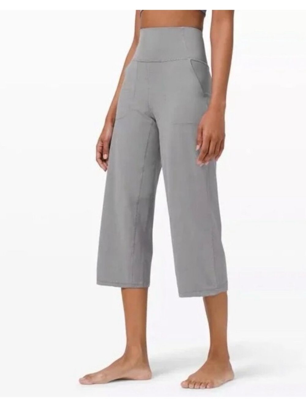 lululemon athletica Align High waist Wide Leg Crop Capris in Gray